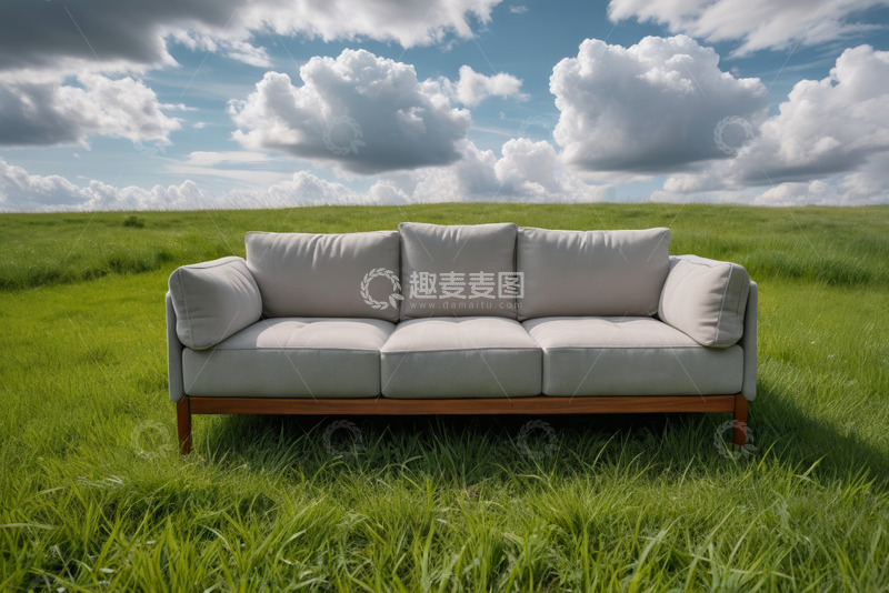 高清大图下载【趣麦麦图】草地中的现代风格沙发