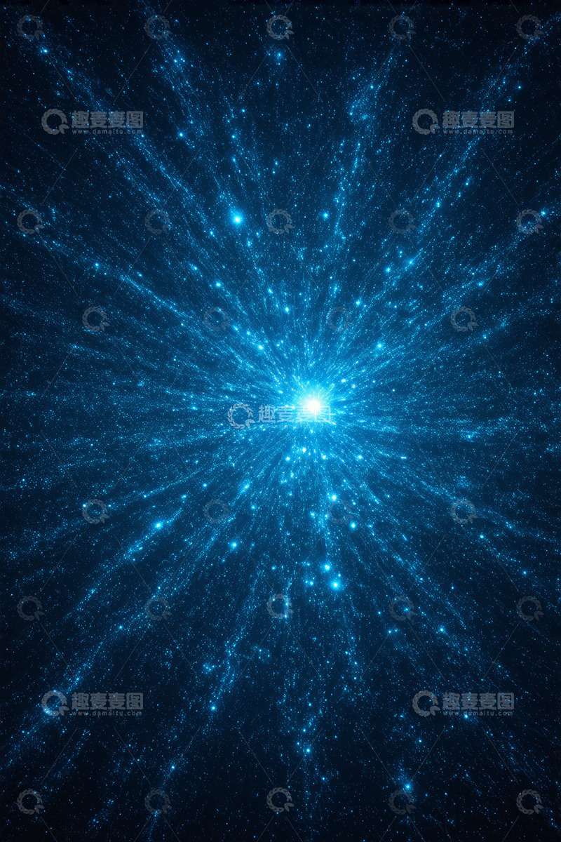 高清大图下载【趣麦麦图】蓝色星空放射状光效背景