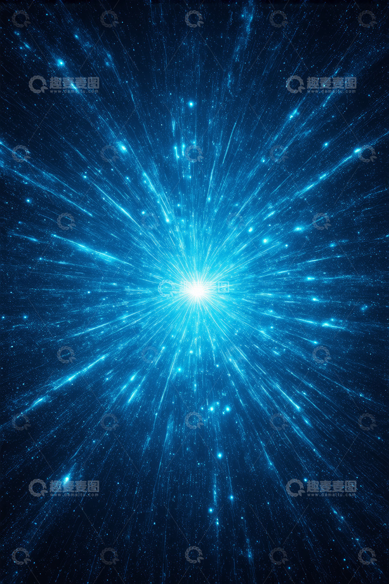 高清大图下载【趣麦麦图】蓝色星光放射状背景素材