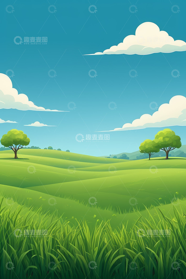 绿色草原自然风光动画背景