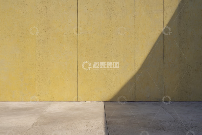 高清大图下载【趣麦麦图】黄色墙面与地面光影场景