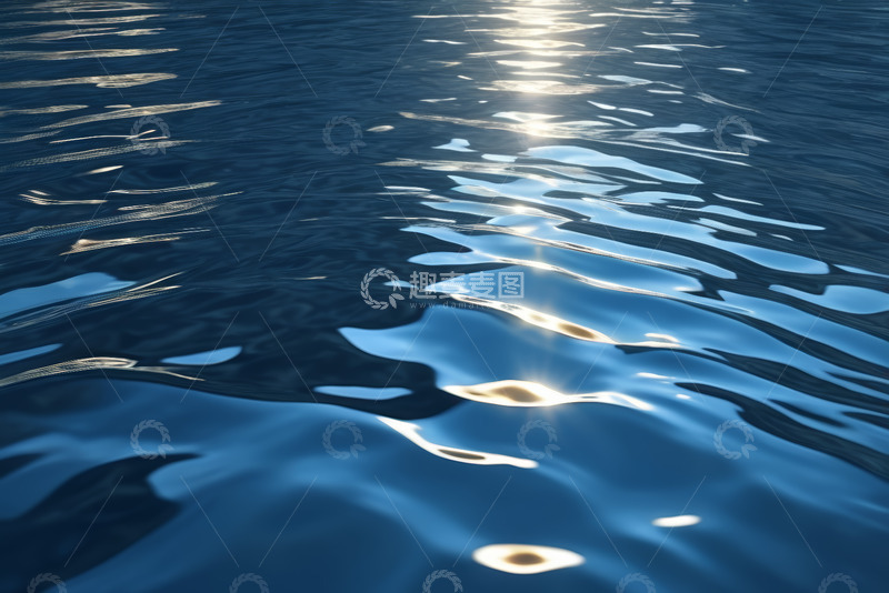 高清大图下载【趣麦麦图】蓝色海洋水面阳光倒影景象