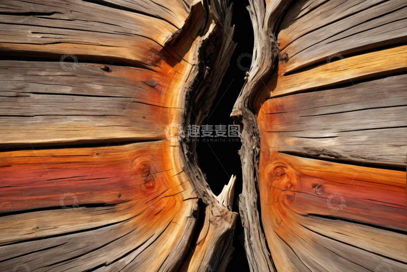 高清大图下载【趣麦麦图】老木材截面纹理特写
