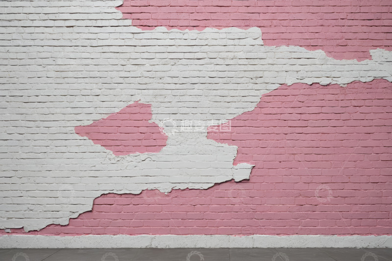 高清大图下载【趣麦麦图】粉白相间砖墙纹理背景