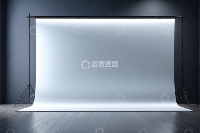 高清大图下载【趣麦麦图】摄影工作室空白背景幕布场景