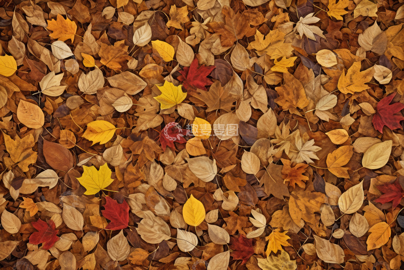 高清大图下载【趣麦麦图】地面上的秋季落叶