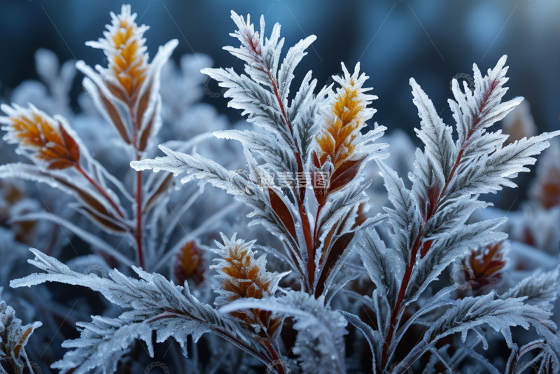 高清大图下载【趣麦麦图】覆霜植物特写