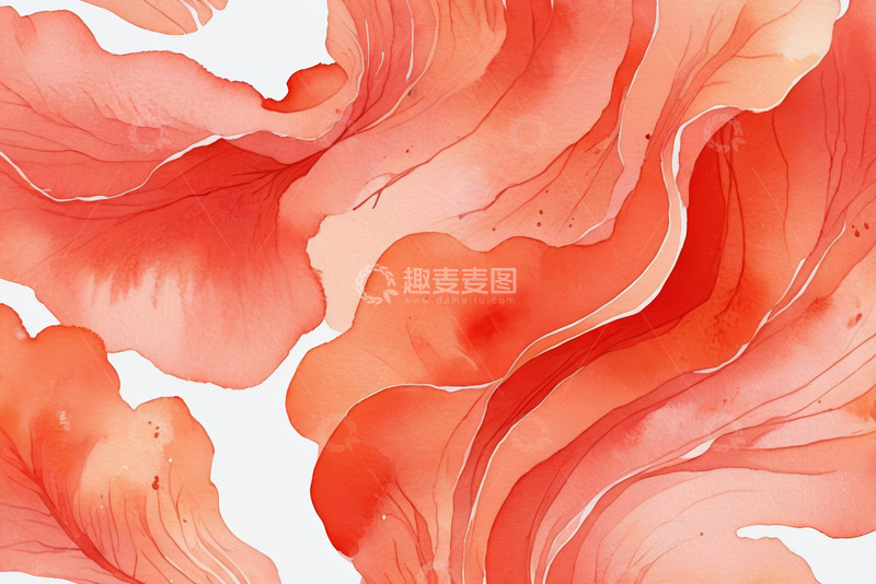 高清大图下载【趣麦麦图】红色水彩纹理抽象艺术背景