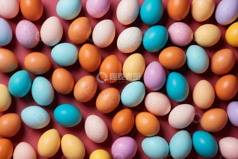 高清大图下载【趣麦麦图】多彩装饰鸡蛋特写