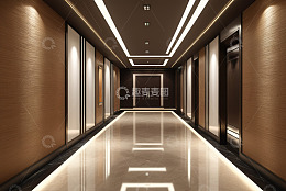 现代风格酒店电梯间走廊