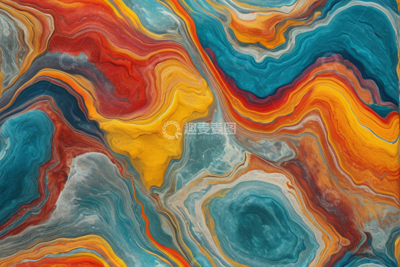高清大图下载【趣麦麦图】彩色流体艺术纹理图案