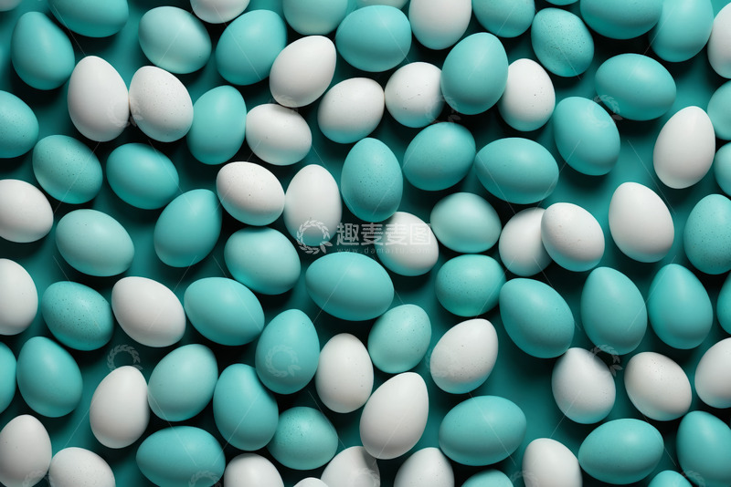 高清大图下载【趣麦麦图】蓝白鸡蛋装饰背景
