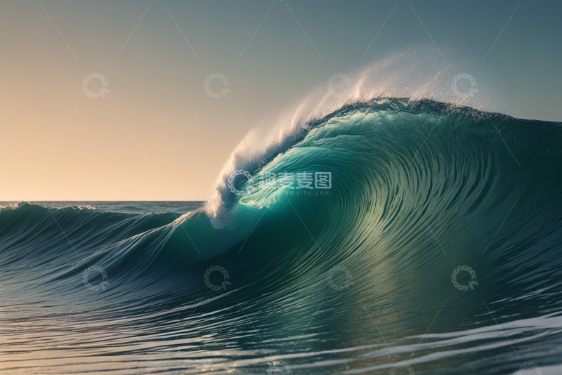 高清大图下载【趣麦麦图】海洋中涌起的巨大波浪