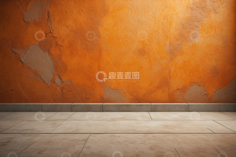 高清大图下载【趣麦麦图】橙棕色墙面与地面素材