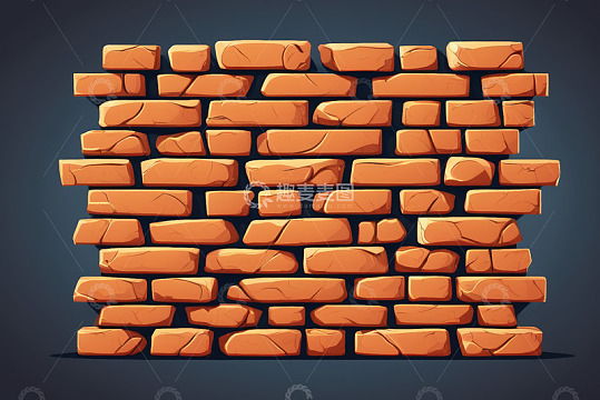 橙红色砖块堆砌的砖墙
