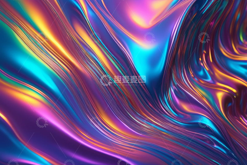 高清大图下载【趣麦麦图】炫彩抽象流体背景图案