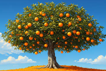 硕果累累的橘子树