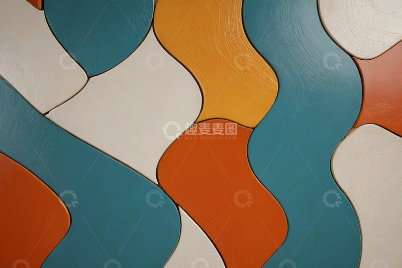 高清大图下载【趣麦麦图】多彩波浪形图案背景