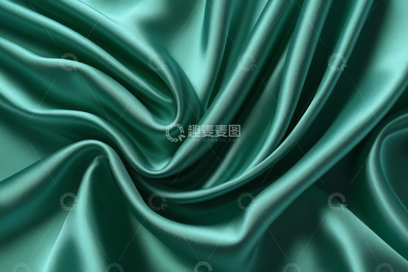 高清大图下载【趣麦麦图】青绿色丝绸纹理特写