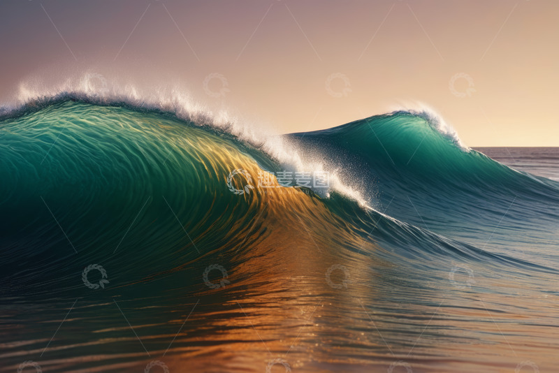 高清大图下载【趣麦麦图】海上壮观波浪景象