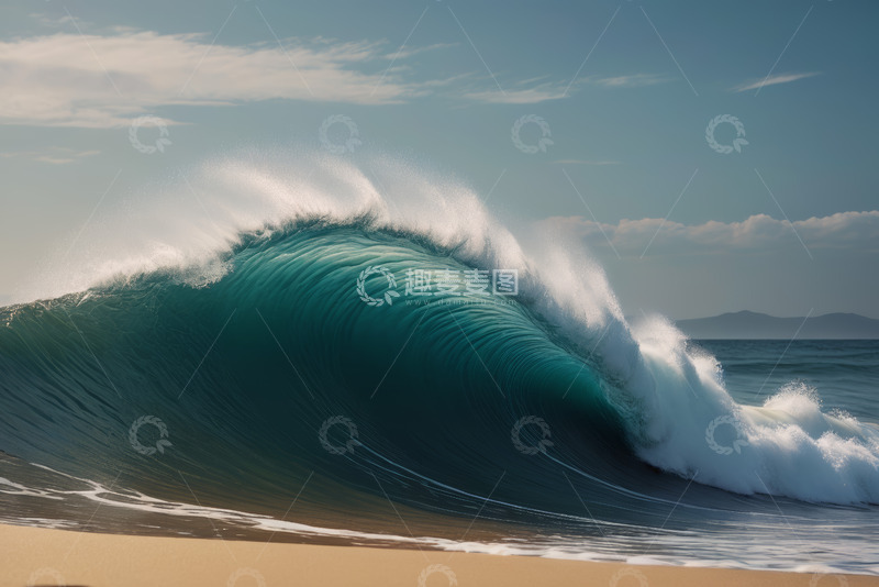 高清大图下载【趣麦麦图】海边巨大海浪景观