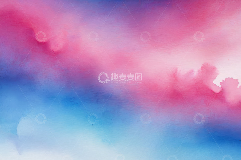 高清大图下载【趣麦麦图】粉蓝渐变水彩艺术背景