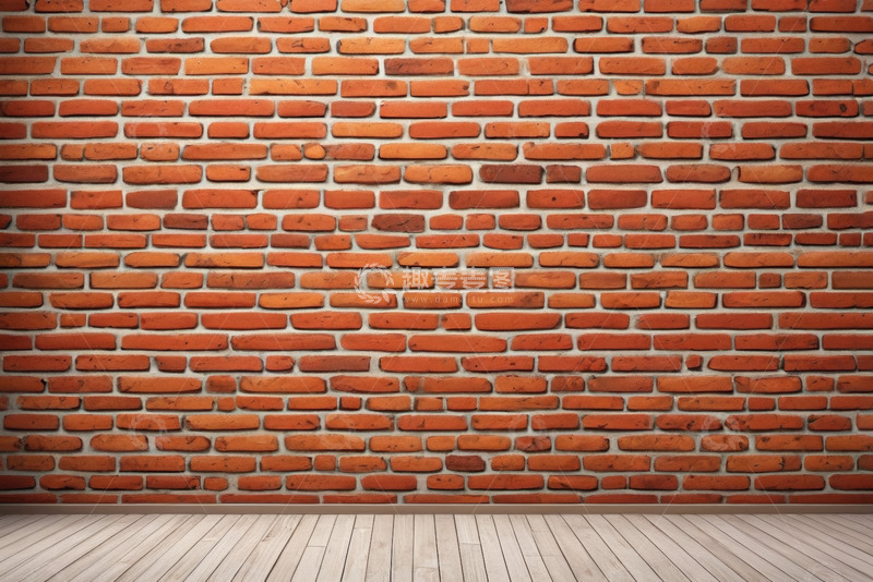 高清大图下载【趣麦麦图】红砖墙面与木质地板背景