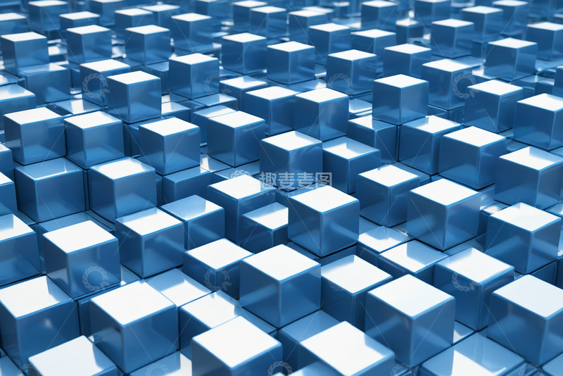 高清大图下载【趣麦麦图】蓝色立方体排列场景