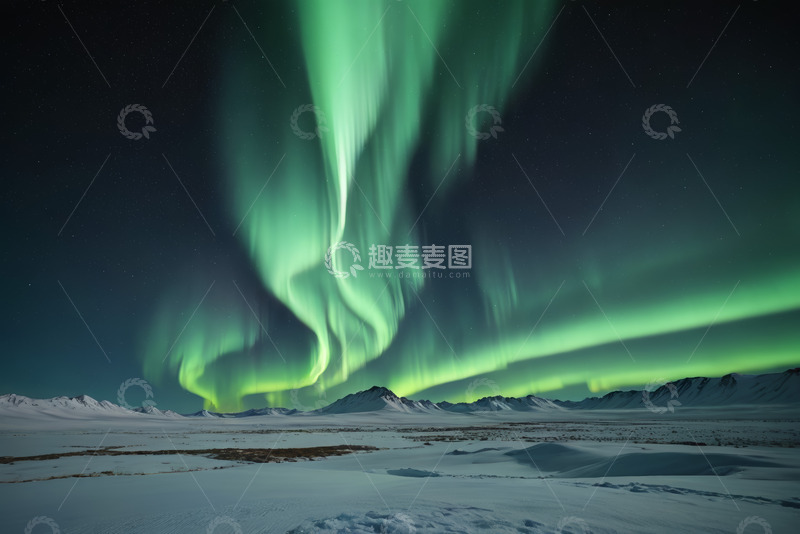 高清大图下载【趣麦麦图】北极地区的极光自然风光