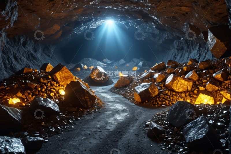 高清大图下载【趣麦麦图】洞穴内部岩石堆积场景