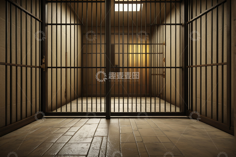 高清大图下载【趣麦麦图】空荡的监狱牢房内部场景