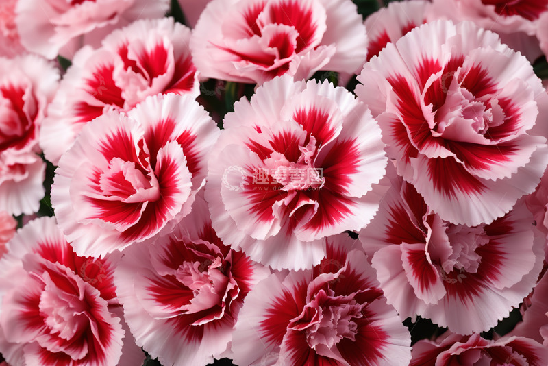 高清大图下载【趣麦麦图】红白相间康乃馨特写