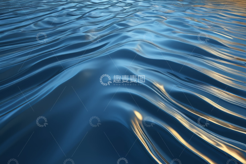高清大图下载【趣麦麦图】蓝色海洋水面波纹景象