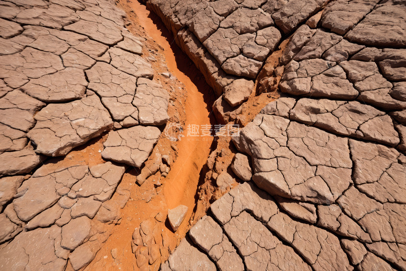 高清大图下载【趣麦麦图】干裂土地上的巨大裂缝