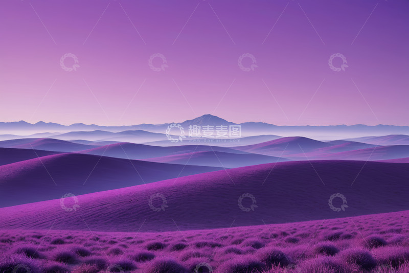 高清大图下载【趣麦麦图】紫色调自然风光山丘远景景观