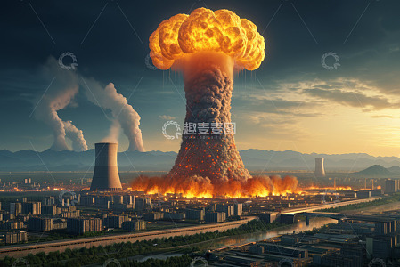 城市上空核爆炸场景
