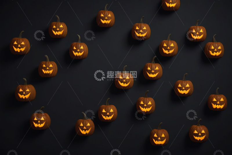 高清大图下载【趣麦麦图】万圣节南瓜图案背景