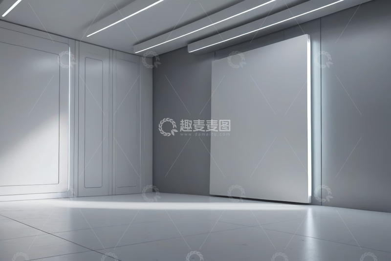 高清大图下载【趣麦麦图】现代风格室内空旷房间场景