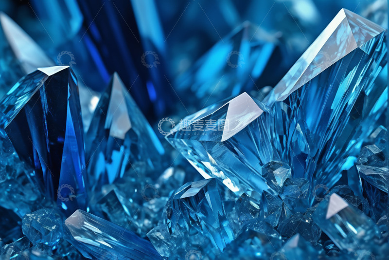 高清大图下载【趣麦麦图】蓝色水晶微距特写素材