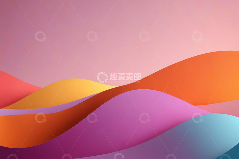 高清大图下载【趣麦麦图】彩色渐变波浪背景图
