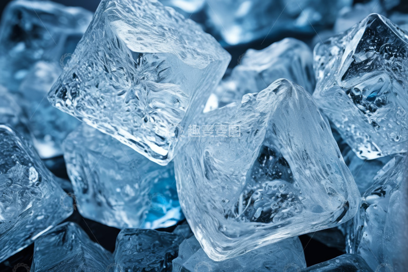 高清大图下载【趣麦麦图】微距特写冰块素材