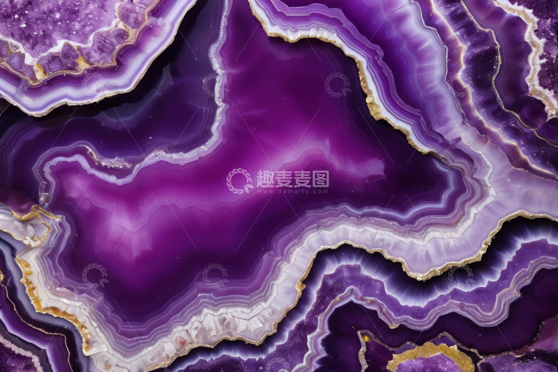 高清大图下载【趣麦麦图】紫色玛瑙纹理特写