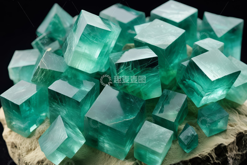 高清大图下载【趣麦麦图】绿色晶体矿物特写