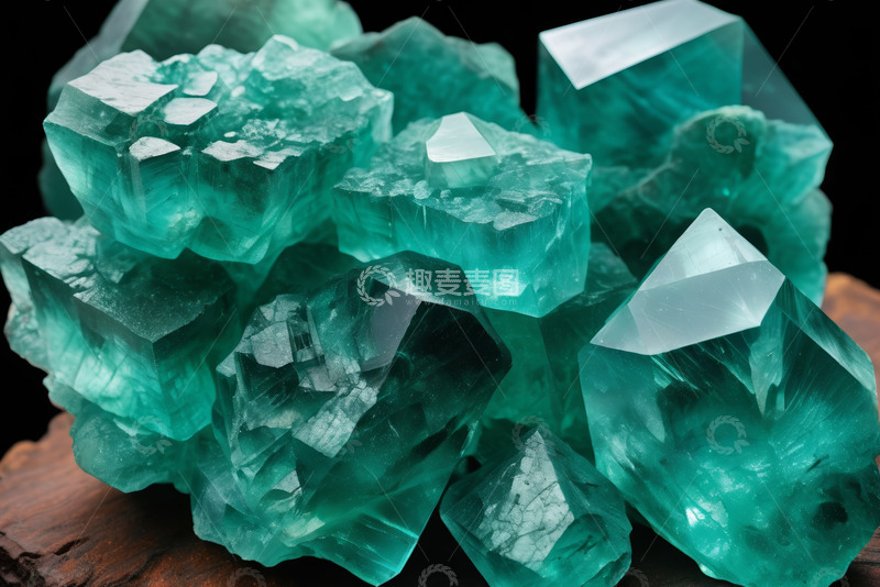 高清大图下载【趣麦麦图】绿色水晶矿石特写