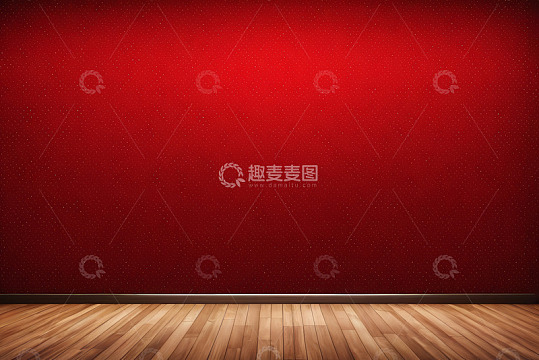 红色背景木质地板场景素材