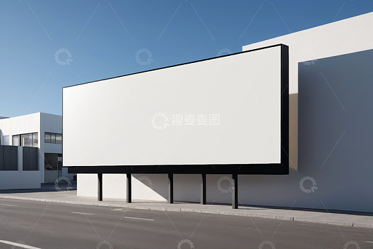 户外白色空白广告牌