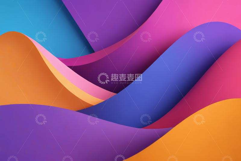 高清大图下载【趣麦麦图】多彩波浪抽象背景图案