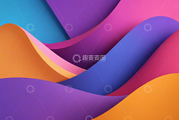 多彩波浪抽象背景图案