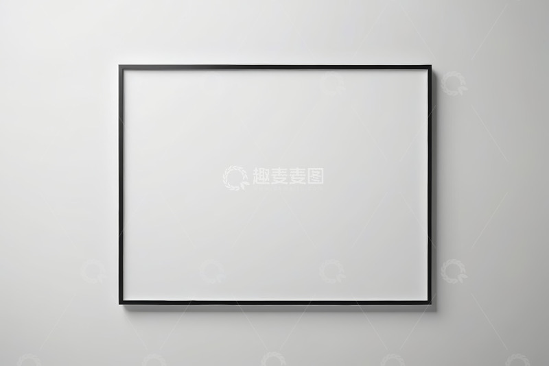 高清大图下载【趣麦麦图】墙上黑色边框空白画框