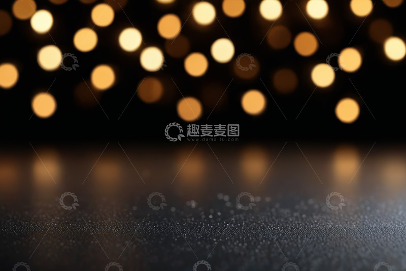 高清大图下载【趣麦麦图】黑色背景上的金色光斑光影